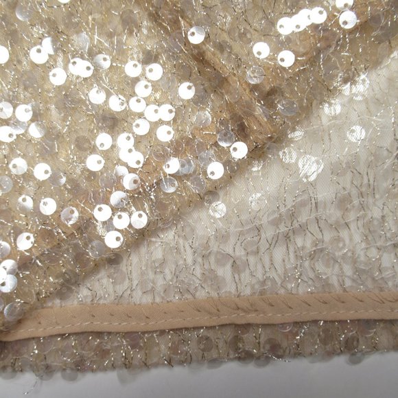 Anthropologie Sunday in Brooklyn Sheer Sequin Turtleneck Gold Champagne Small - Picture 9 of 11